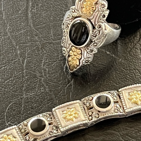 18Kt Gold/Sterling Silver matching set - Picture 4 of 6